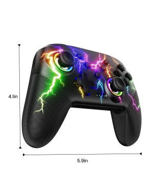 VOYEE Switch Controllers Compatible with Switch/Lite/OLED/PC Windows. 1000mAh Programmable RGB Lightning LED. Wireless Pro Controller with One Key Pairing/Wake Up/Turbo/Vibration : Video Games