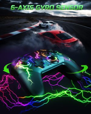 VOYEE Switch Controllers Compatible with Switch/Lite/OLED/PC Windows. 1000mAh Programmable RGB Lightning LED. Wireless Pro Controller with One Key Pairing/Wake Up/Turbo/Vibration : Video Games