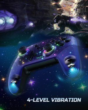 VOYEE Switch Controller. LED Star Wireless Pro Controllers Compatible with Switch/Lite/OLED. Multi-Platform Windows PC with 9 Colors Colorful RGB Lights/Programmable/Vibration/Turbo/Wakeup : Video Games