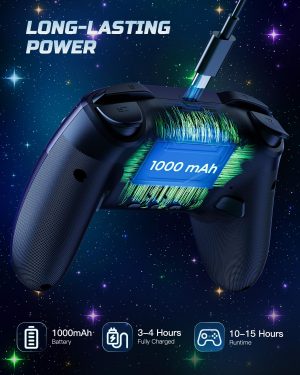 VOYEE Switch Controller. LED Star Wireless Pro Controllers Compatible with Switch/Lite/OLED. Multi-Platform Windows PC with 9 Colors Colorful RGB Lights/Programmable/Vibration/Turbo/Wakeup : Video Games