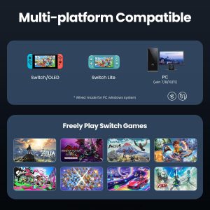 VOYEE Switch Controller Wireless. Pro Controllers Compatible with Switch/Lite/OLED/PC. One-Key Pairing Gamepad with 9-Color RGB LEDs 1000mAh Battery 6-Axis Motion Wake Up Function : Video Games