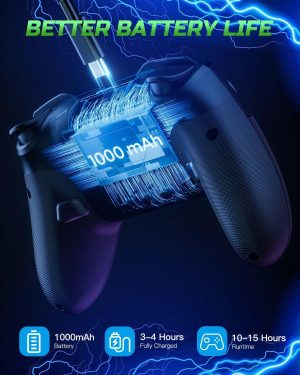VOYEE Switch Controllers Compatible with Switch/Lite/OLED/PC Windows. 1000mAh Programmable RGB Lightning LED. Wireless Pro Controller with One Key Pairing/Wake Up/Turbo/Vibration : Video Games