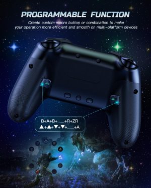 VOYEE Switch Controller. LED Star Wireless Pro Controllers Compatible with Switch/Lite/OLED. Multi-Platform Windows PC with 9 Colors Colorful RGB Lights/Programmable/Vibration/Turbo/Wakeup : Video Games