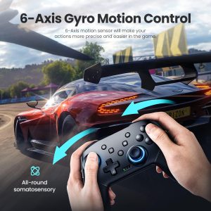VOYEE Switch Controller Wireless. Pro Controllers Compatible with Switch/Lite/OLED/PC. One-Key Pairing Gamepad with 9-Color RGB LEDs 1000mAh Battery 6-Axis Motion Wake Up Function : Video Games