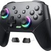 VOYEE Switch Controller Wireless. Pro Controllers Compatible with Switch/Lite/OLED/PC. One-Key Pairing Gamepad with 9-Color RGB LEDs 1000mAh Battery 6-Axis Motion Wake Up Function : Video Games