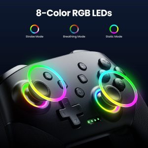 VOYEE Switch Controller Wireless. Pro Controllers Compatible with Switch/Lite/OLED/PC. One-Key Pairing Gamepad with 9-Color RGB LEDs 1000mAh Battery 6-Axis Motion Wake Up Function : Video Games