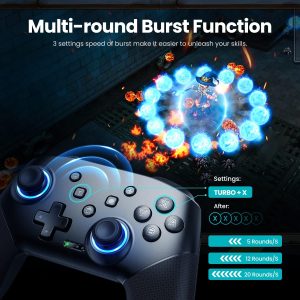 VOYEE Switch Controller Wireless. Pro Controllers Compatible with Switch/Lite/OLED/PC. One-Key Pairing Gamepad with 9-Color RGB LEDs 1000mAh Battery 6-Axis Motion Wake Up Function : Video Games