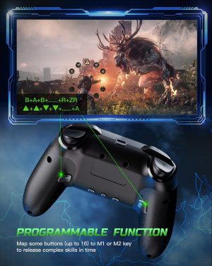 VOYEE Switch Controllers Compatible with Switch/Lite/OLED/PC Windows. 1000mAh Programmable RGB Lightning LED. Wireless Pro Controller with One Key Pairing/Wake Up/Turbo/Vibration : Video Games