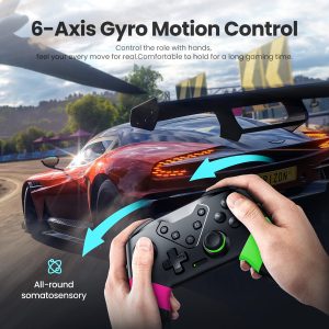 VOYEE Switch Controllers Compatible with Switch/Lite/OLED. Programming Wireless Pro Controller with Motion Control. Vibration. Wake-up. Turbo. Screenshot : Video Games