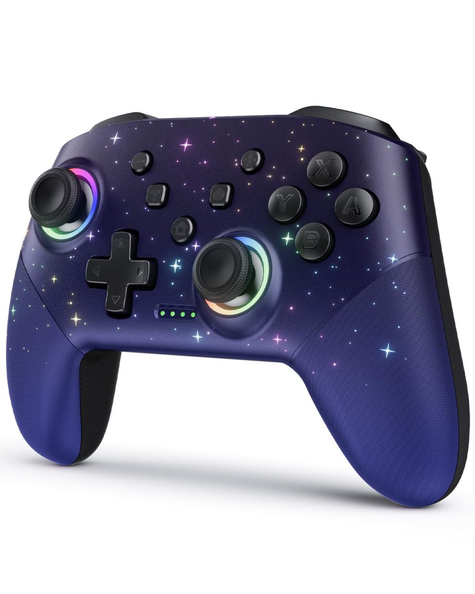 VOYEE Switch Controller. LED Star Wireless Pro Controllers Compatible with Switch/Lite/OLED. Multi-Platform Windows PC with 9 Colors Colorful RGB Lights/Programmable/Vibration/Turbo/Wakeup : Video Games