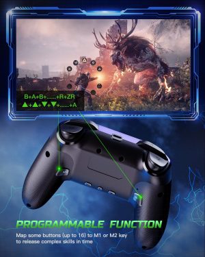 VOYEE Switch Controllers Compatible with Switch/Lite/OLED/PC Windows. 1000mAh Programmable RGB Lightning LED. Wireless Pro Controller with One Key Pairing/Wake Up/Turbo/Vibration : Video Games